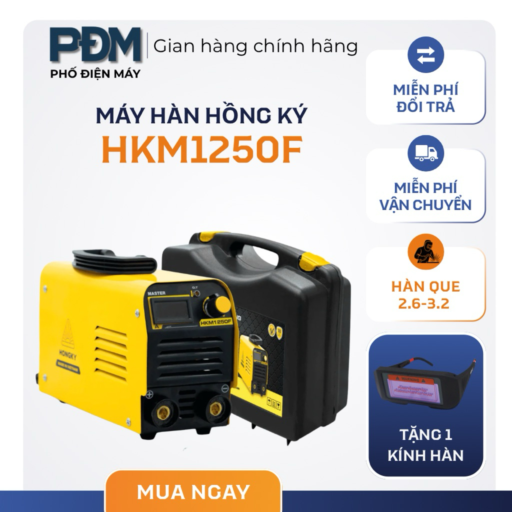 Chính hãng máy hàn Hồng Ký 120A HKM1250 HKM1250F HKM1250E, tặng kính hàn