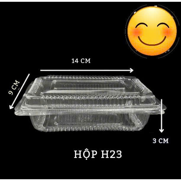 Set 100 Hộp nhựa trong suốt H23 - Đựng bánh, salat, hoa quả, đồ ăn