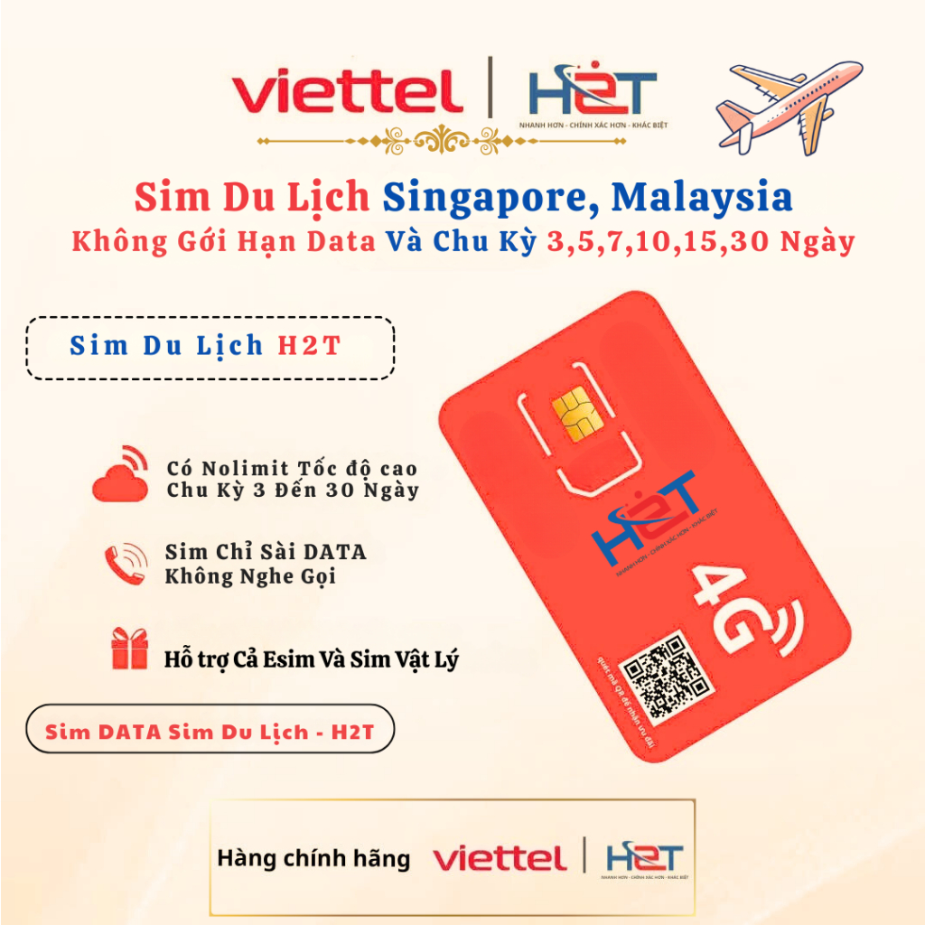 Sim Data Sim Du Lịch Singapore, Malaysia, Thái Lan KHÔNG Giới Hạn Data & Chu Kỳ 3 Ngày Đến 30 Ngày