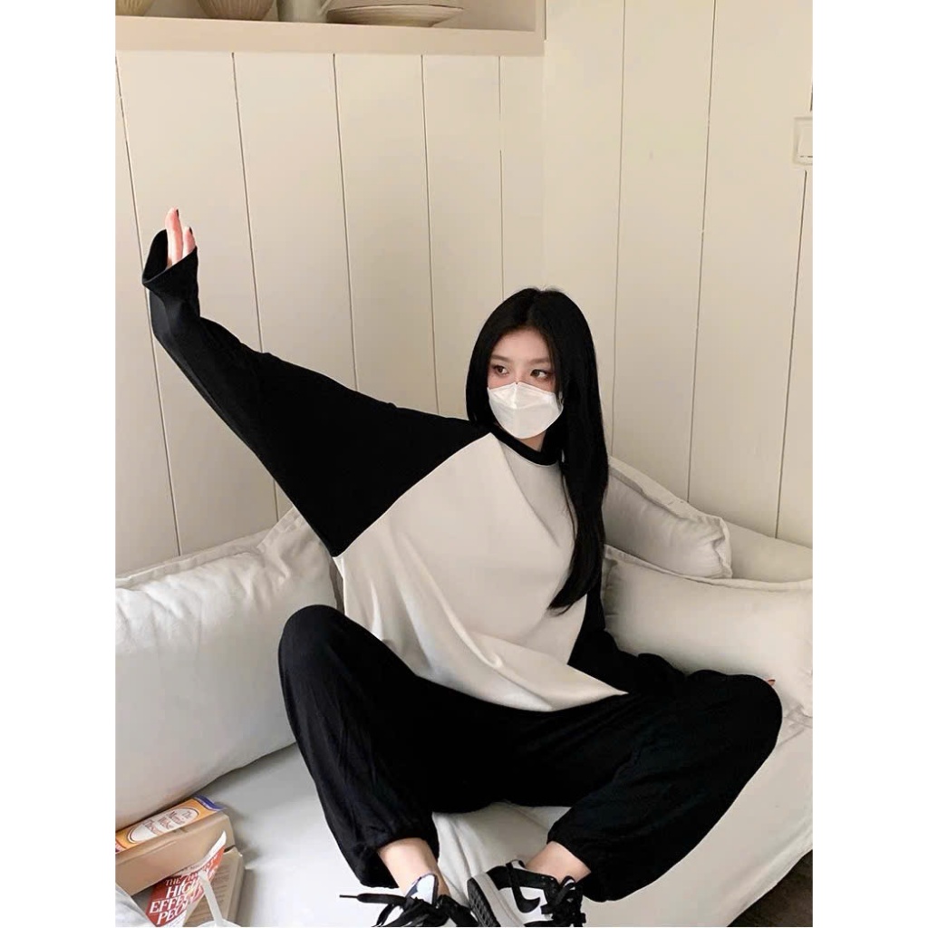ÁO TAY DÀI RAGLAN TRƠN PHỐI MÀU XINH ĐẸP CHẤT COTTON ÁO CẶP ĐÔI UNISEX NAM NỮ | BigBuy360 - bigbuy360.vn
