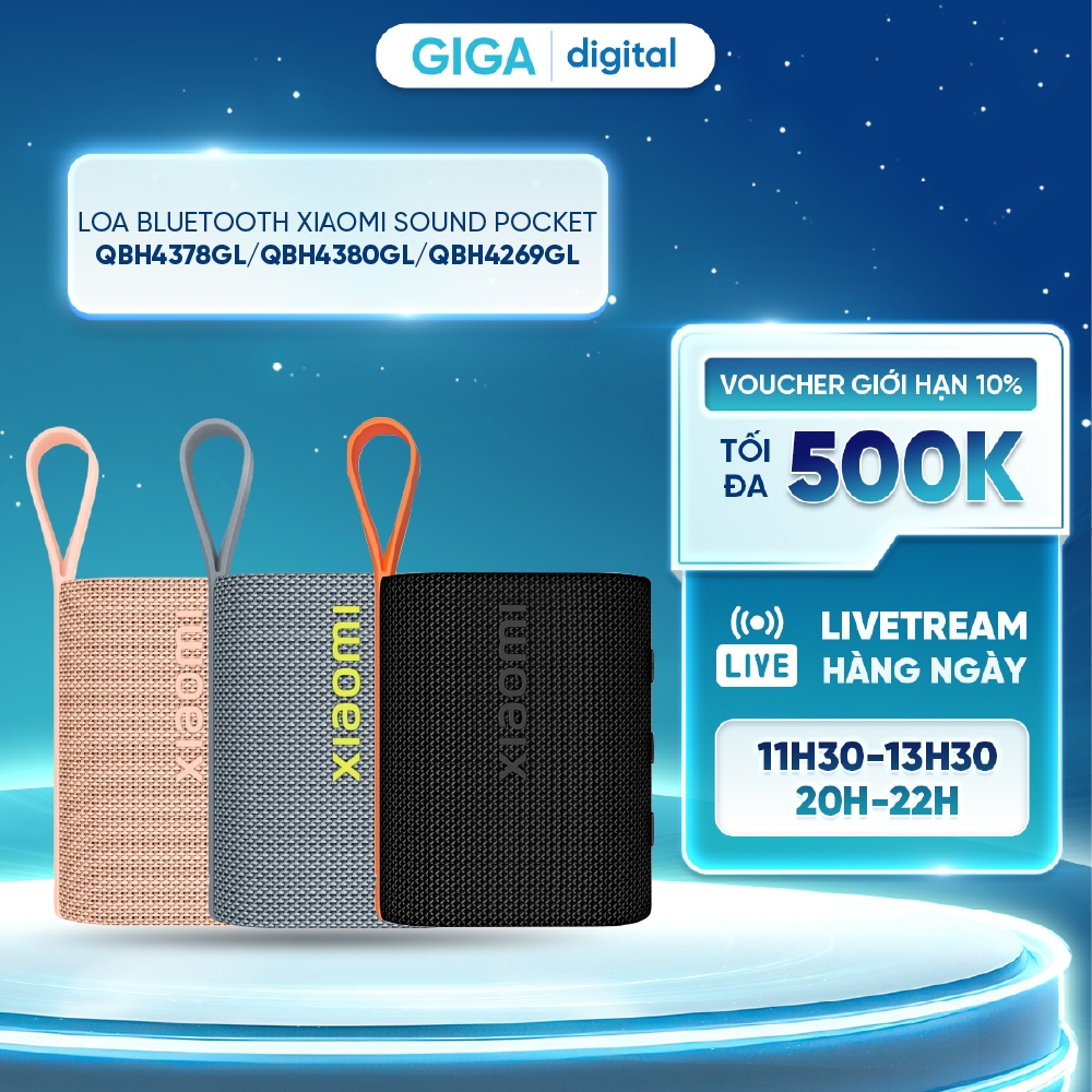 Loa Bluetooth Xiaomi Sound Pocket 5W - Pin 1000mAh - Bluetooth 5.4 - BH 12 Tháng