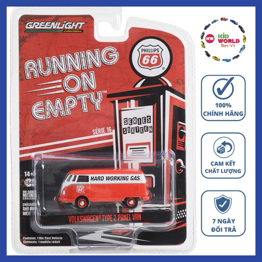 Xe mô hình GreenLight Running on Empty Series 16 Volkswagen Type 2 Panel Van 41160-F.