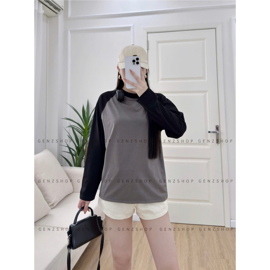 ÁO TAY DÀI RAGLAN TRƠN PHỐI MÀU XINH ĐẸP CHẤT COTTON ÁO CẶP ĐÔI UNISEX NAM NỮ | BigBuy360 - bigbuy360.vn