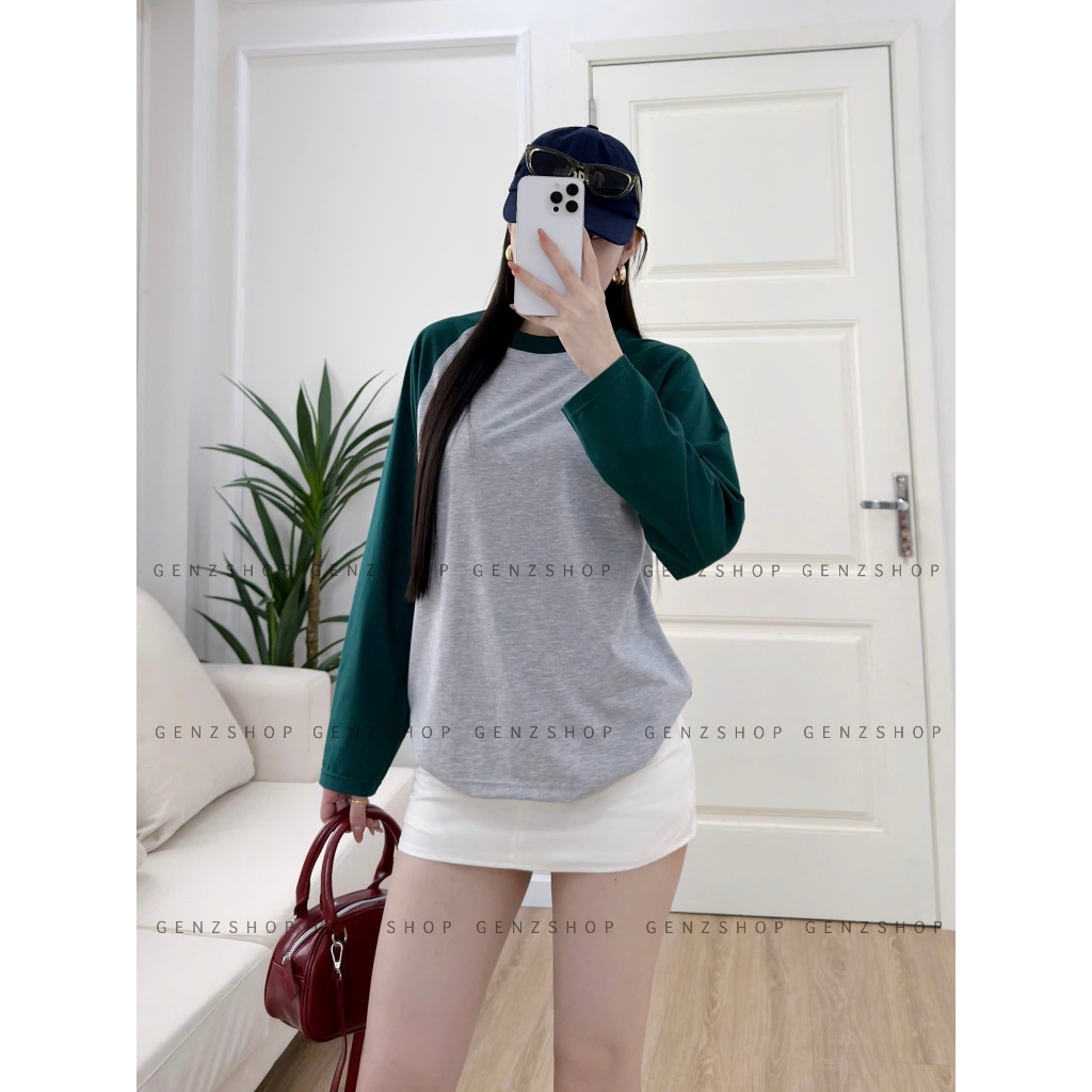 ÁO TAY DÀI RAGLAN TRƠN PHỐI MÀU XINH ĐẸP CHẤT COTTON ÁO CẶP ĐÔI UNISEX NAM NỮ | BigBuy360 - bigbuy360.vn