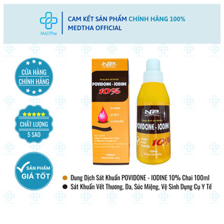 Dung Dịch Sát Khuẩn Povidone-Iodine 10% - Hỗ Trợ Sát Khuẩn Vết Thương, Sát Khuẩn Da, Súc Miệng 100ml