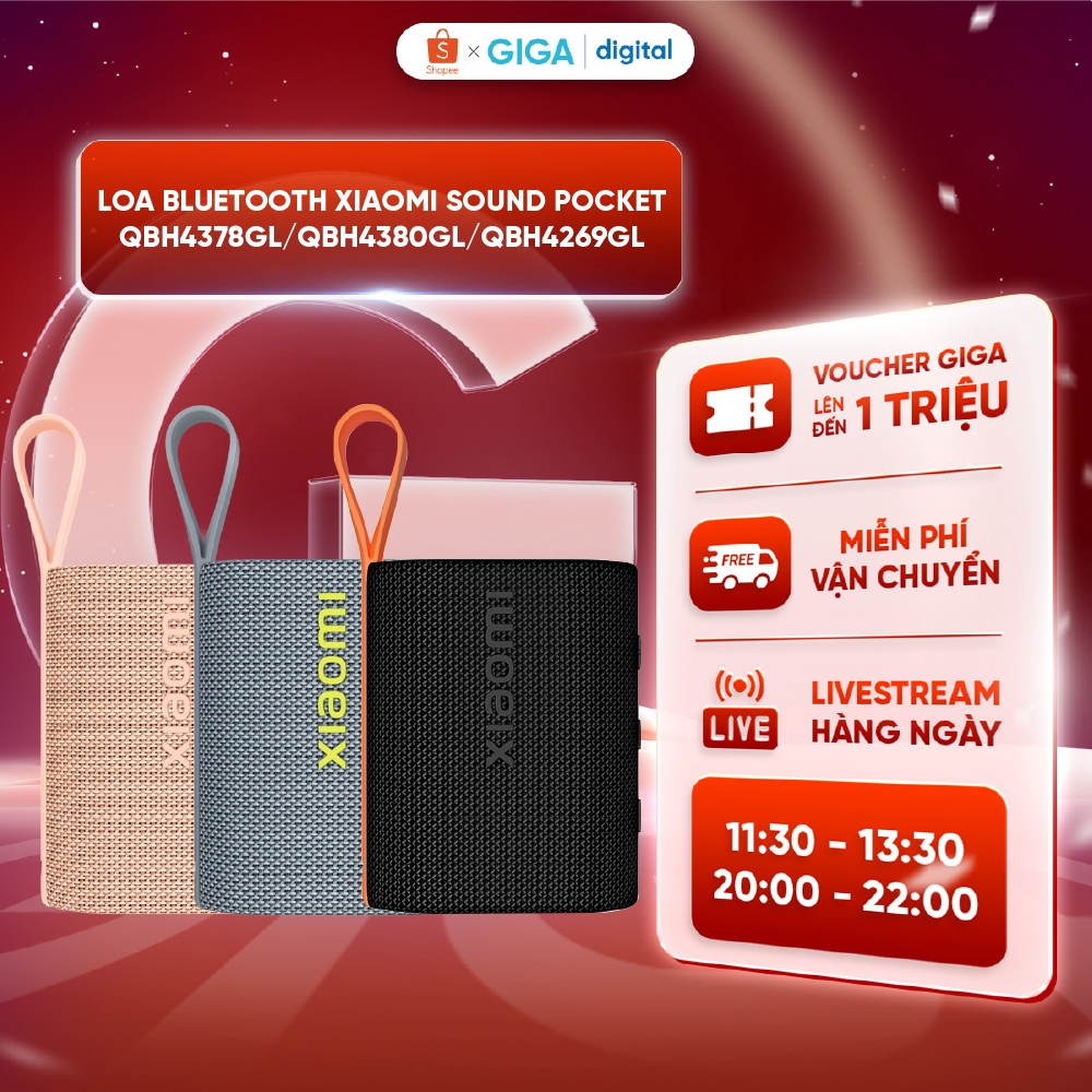 Loa Bluetooth Xiaomi Sound Pocket 5W - Pin 1000mAh - Bluetooth 5.4 - BH 12 Tháng