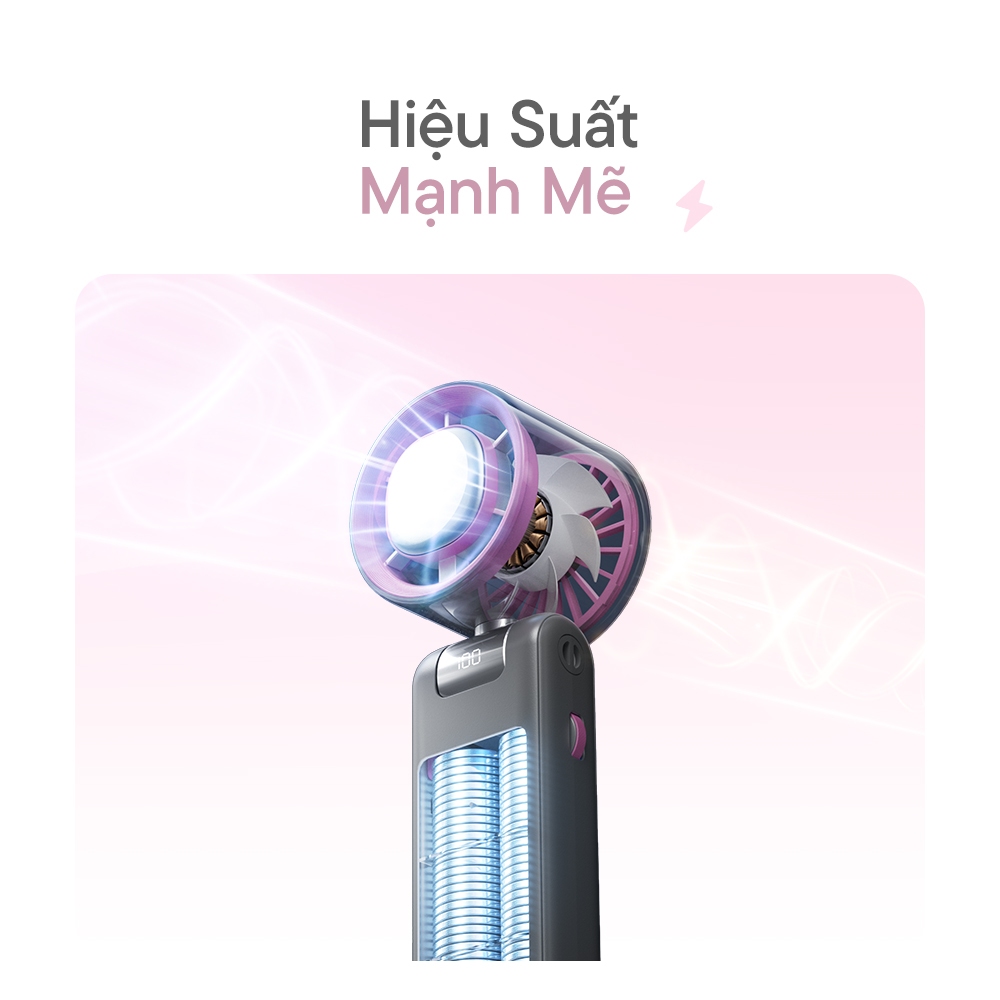 Quạt cầm tay Innoyo Fans Ice - 100 cấp độ gió, gập linh hoạt 180 độ, tích hợp sò lạnh - Bảo hành 6 tháng - Tặng dây đeo | BigBuy360 - bigbuy360.vn
