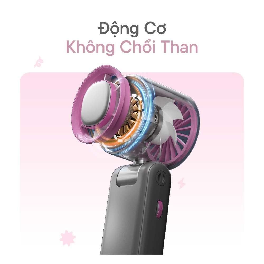 Quạt cầm tay Innoyo Fans Ice - 100 cấp độ gió, gập linh hoạt 180 độ, tích hợp sò lạnh - Bảo hành 6 tháng - Tặng dây đeo | BigBuy360 - bigbuy360.vn