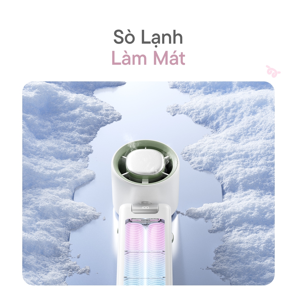 Quạt cầm tay Innoyo Fans Ice - 100 cấp độ gió, gập linh hoạt 180 độ, tích hợp sò lạnh - Bảo hành 6 tháng - Tặng dây đeo | BigBuy360 - bigbuy360.vn