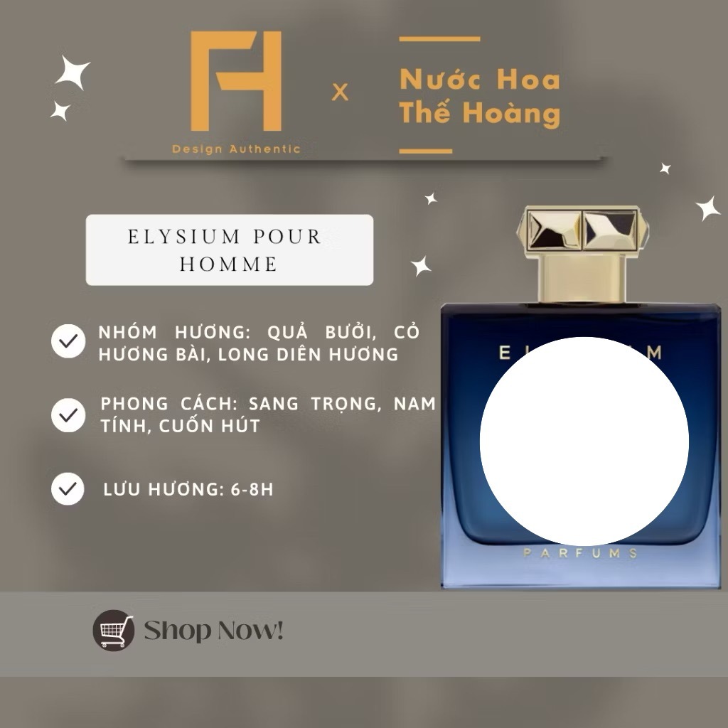 ( SHOP MỚI ) Nước Hoa Nam Elysium Pour Homme Chiết 10ml - 20ml - Nước Hoa Thế Hoàng VN