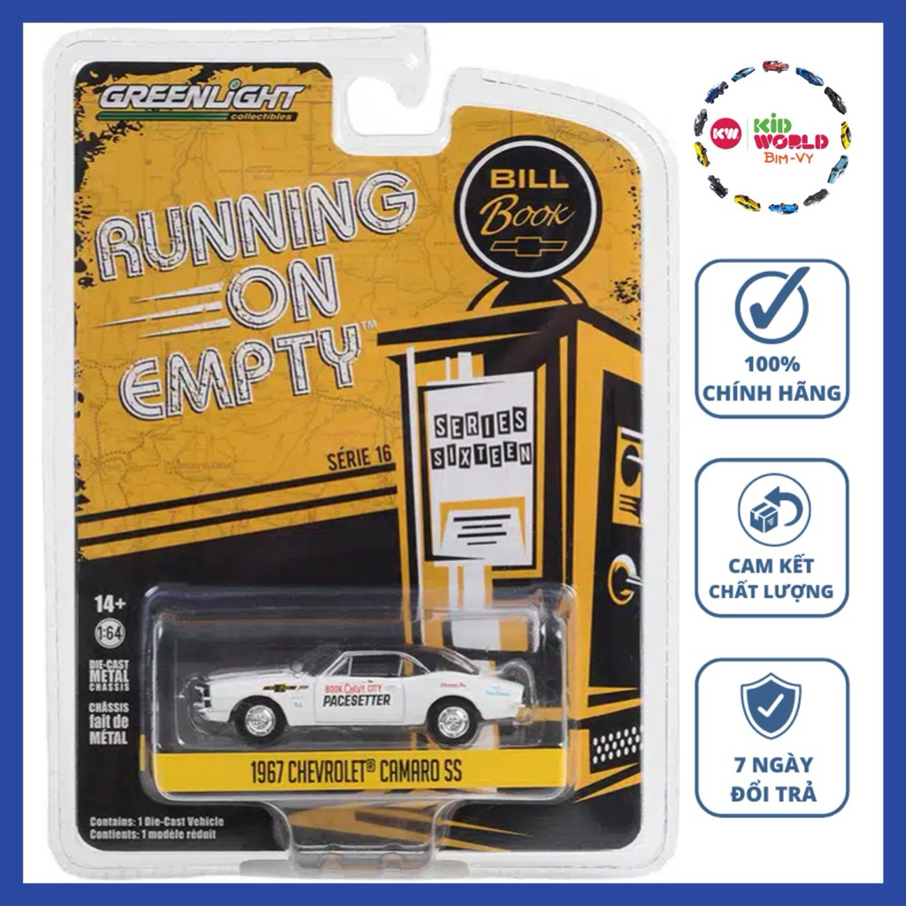 Xe mô hình GreenLight Running on Empty Series 16 1967 Chevrolet Camaro SS 41160-A.