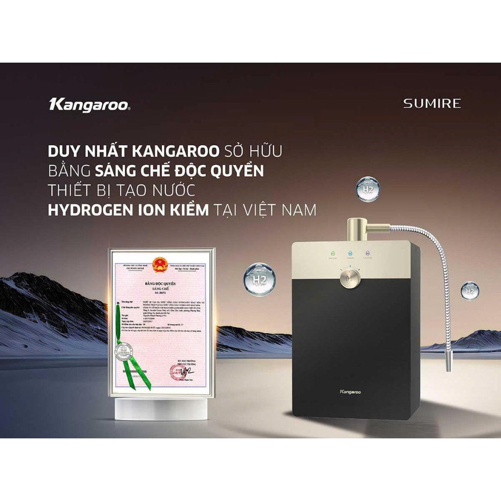 Máy tạo nước Hydrogen ion kiêm Kangaroo Sumire KGRF04E bảo hành 24 tháng