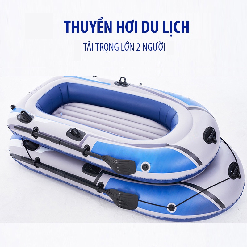 Thuyền hơi phao 3 người dày dặn, chắc chắn, xuồng bơm câu cá, du lịch - Tặng kèm bơm tay và phụ kiện