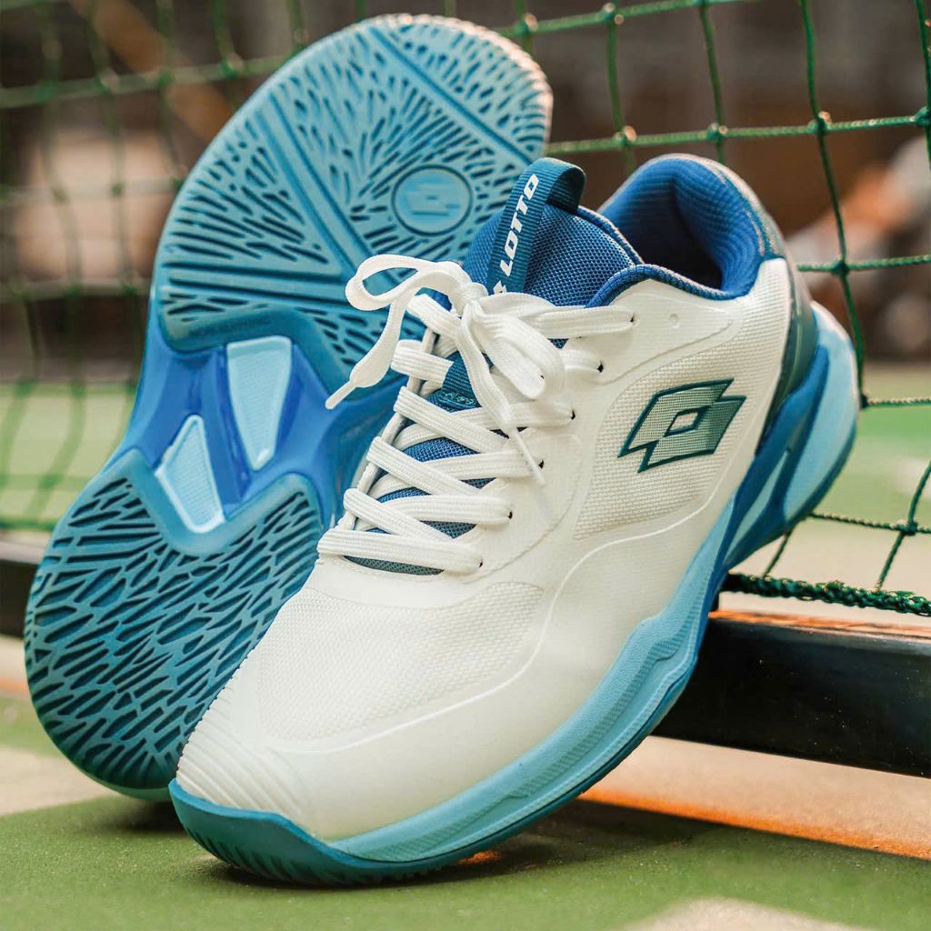 [CHÍNH HÃNG] Giày Pickleball & Tennis Lotto Faye Navy Wave White | Phong Cách Ý