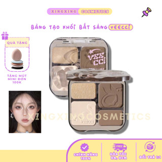   HOẢ TỐC VEECCI Bảng phấn tạo khối VEECCI bắt sáng Contouring 4 màu tự nhiên chất lì lâu trôi  XINGXINGCOSMETIC 