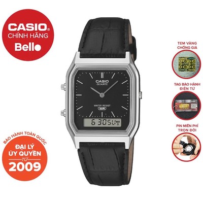 Đồng hồ Casio Nam dây da AQ-230EL-1ADF chính hãng bảo hành 1 năm Pin trọn đời