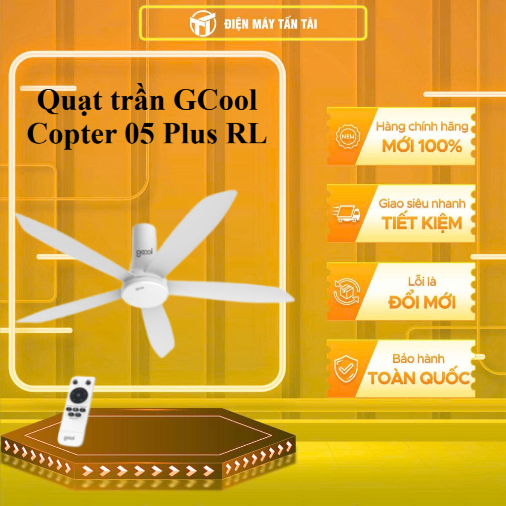 VN011402516/VN011402517/VN011402518 - Quạt trần GCool Copter 05 Plus RL - GIAO TOÀN QUỐC