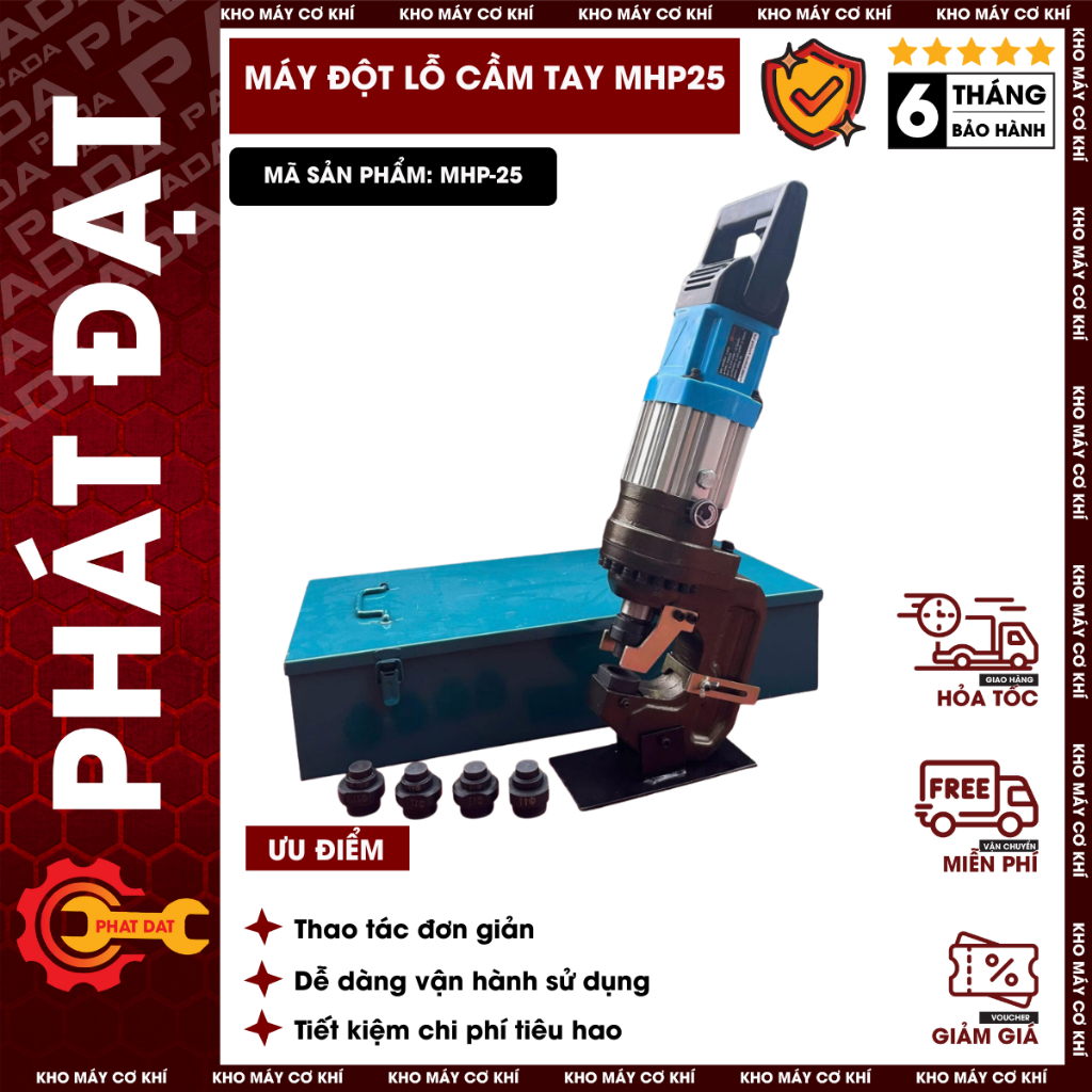 Máy Đột Lỗ Thủy Lực MHP25, Lực Đột 10T, Giá Tốt, Chất Lượng, Bảo Hành 6 Tháng
