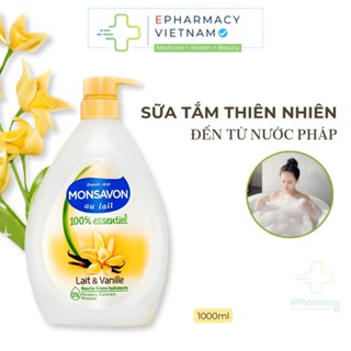  Sữa Tắm MONSAVON Lait & Vanille Chiết Xuất Sữa Và Hoa Vani Giúp Mềm Mịn Da 1000ml 