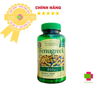  Viên uống cỏ cà ri lợi sữa Nature's Garden Fenugreek 610mg Anh Quốc  100v  tăng tiết sữa cho mẹ sau sinh 