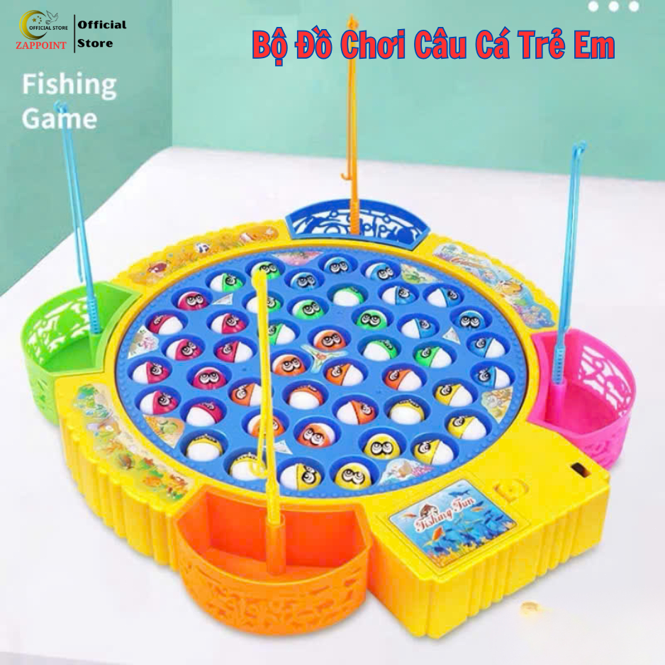 Đồ chơi câu cá cho bé có nhạc ZAPPOINT đồ chơi bắt cá nam châm phát triển toàn diện