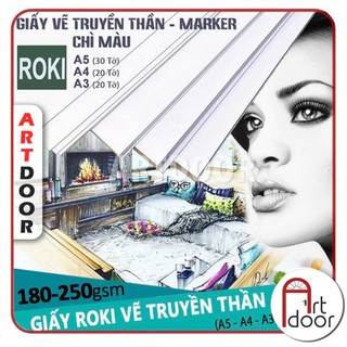   ARTDOOR  Giấy vẽ chì ROKI truyền thần marker 180~250gsm  vân mịn  