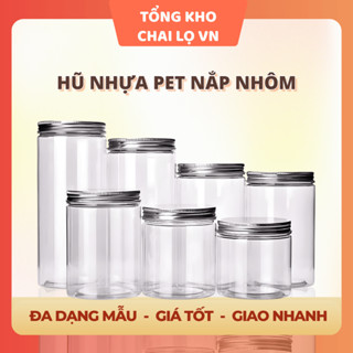  Hũ Nhựa Pet Nắp Nhôm Vàng  Bạc Có Nắp Lót 200ml – 1200ml Chai Lọ Chiết Bột Mỹ Phẩm Tiện Lợi 
