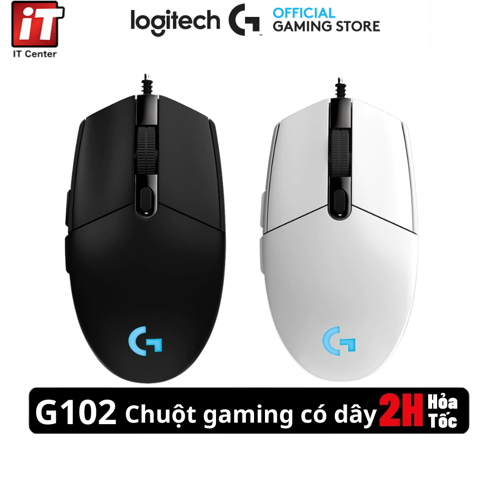 Chuột chơi game Logitech G102 (OEM) Chuột chơi game thiết kế cổ điển có đèn RGB HOẢ TỐC 2H
