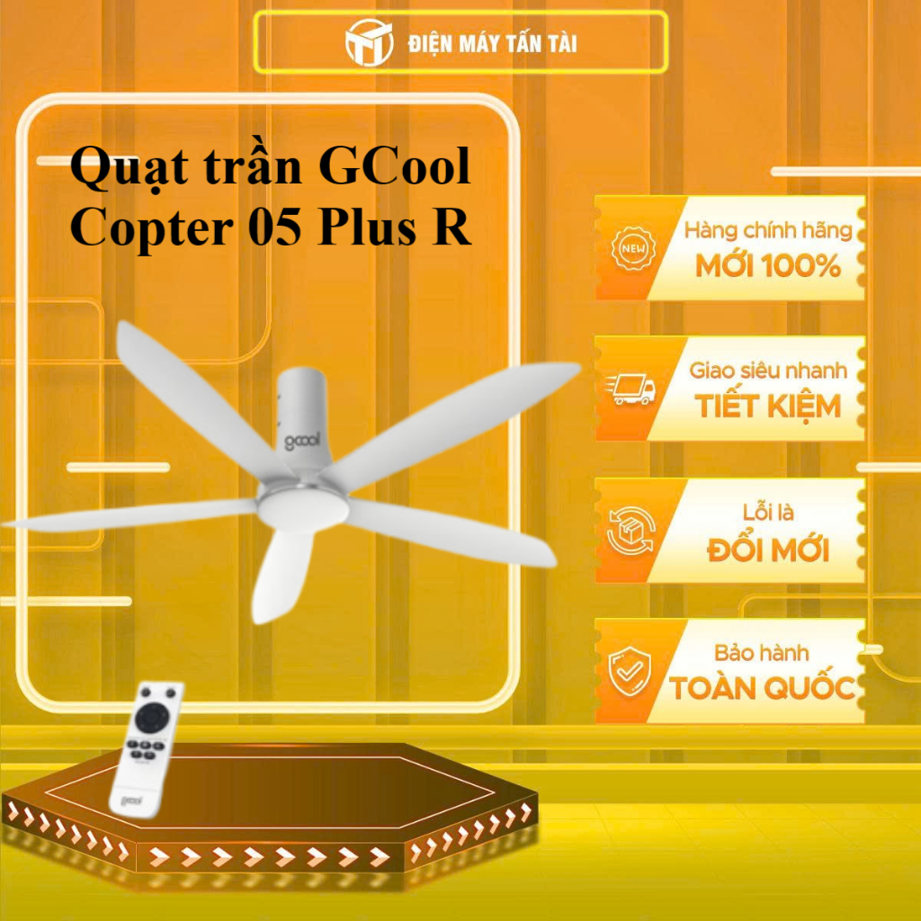 VN011402501/VN011402511/VN011402512 - Quạt trần GCool Copter 05 Plus R - GIAO TOÀN QUỐC