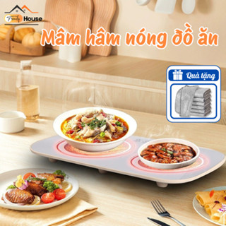 Đế Hâm Nóng Đồ Ăn, Trà, Cà Phê Nhanh Chóng, Khay Hâm Nóng Mặt Kính Cường Lực Chắc Chắn Kèm Đế Điện