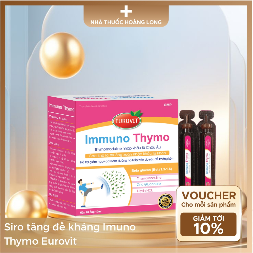 Siro tăng đề kháng Imuno Thymo Eurovit – Hỗ trợ miễn dịch, giảm khó chịu đường hô hấp cho trẻ