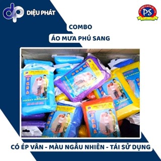  COMBO Áo Mưa Nilon Tiện Lợi Phú Sang Ép Vân Cao Cấp - Dày Bền Chống Nhăn Tái Sử Dụng 1-2 Lần 