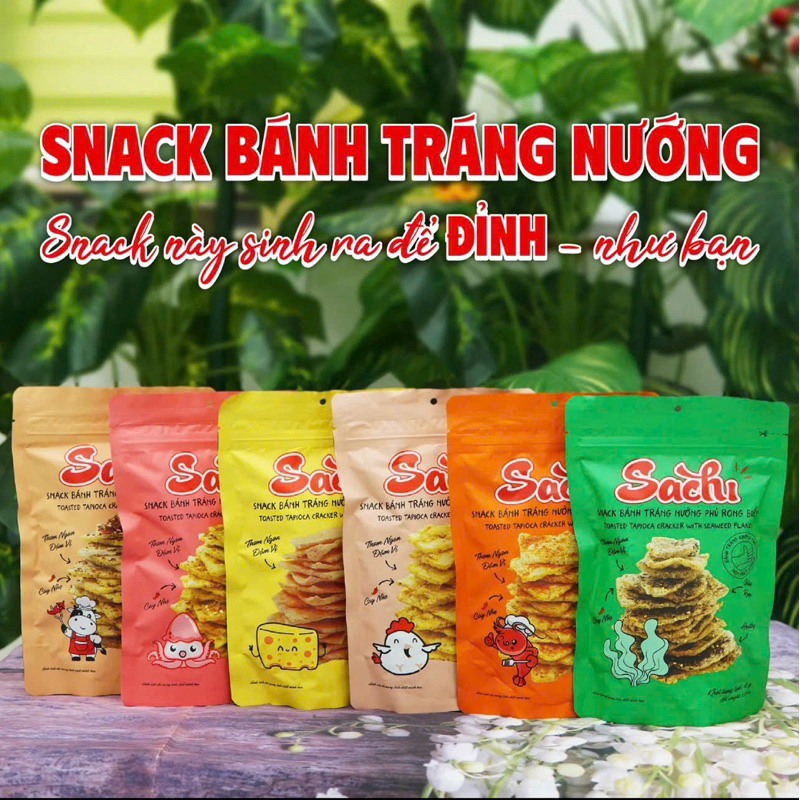 Combo 5 gói bánh tráng Sachi đủ vị - Snack ăn vặt