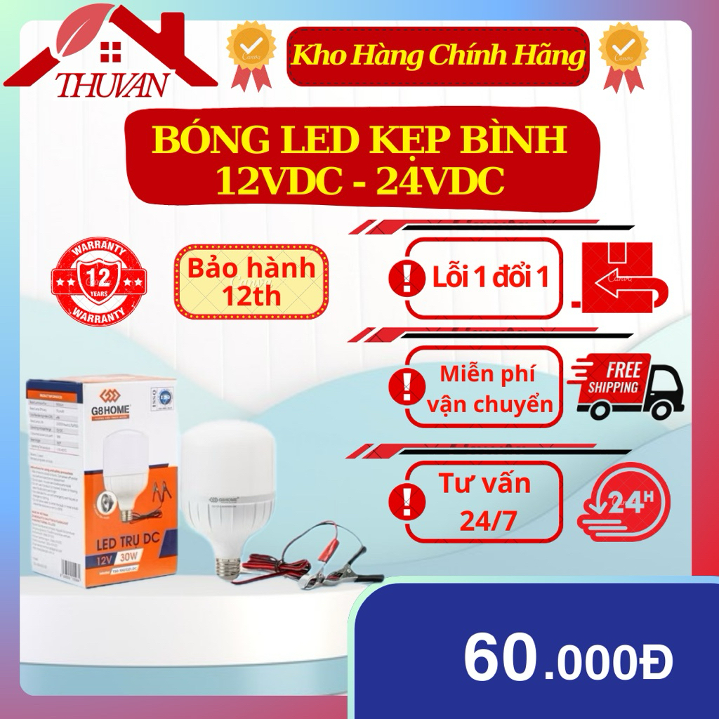 Bóng led kẹp bình 12VDC G8HOME 30W