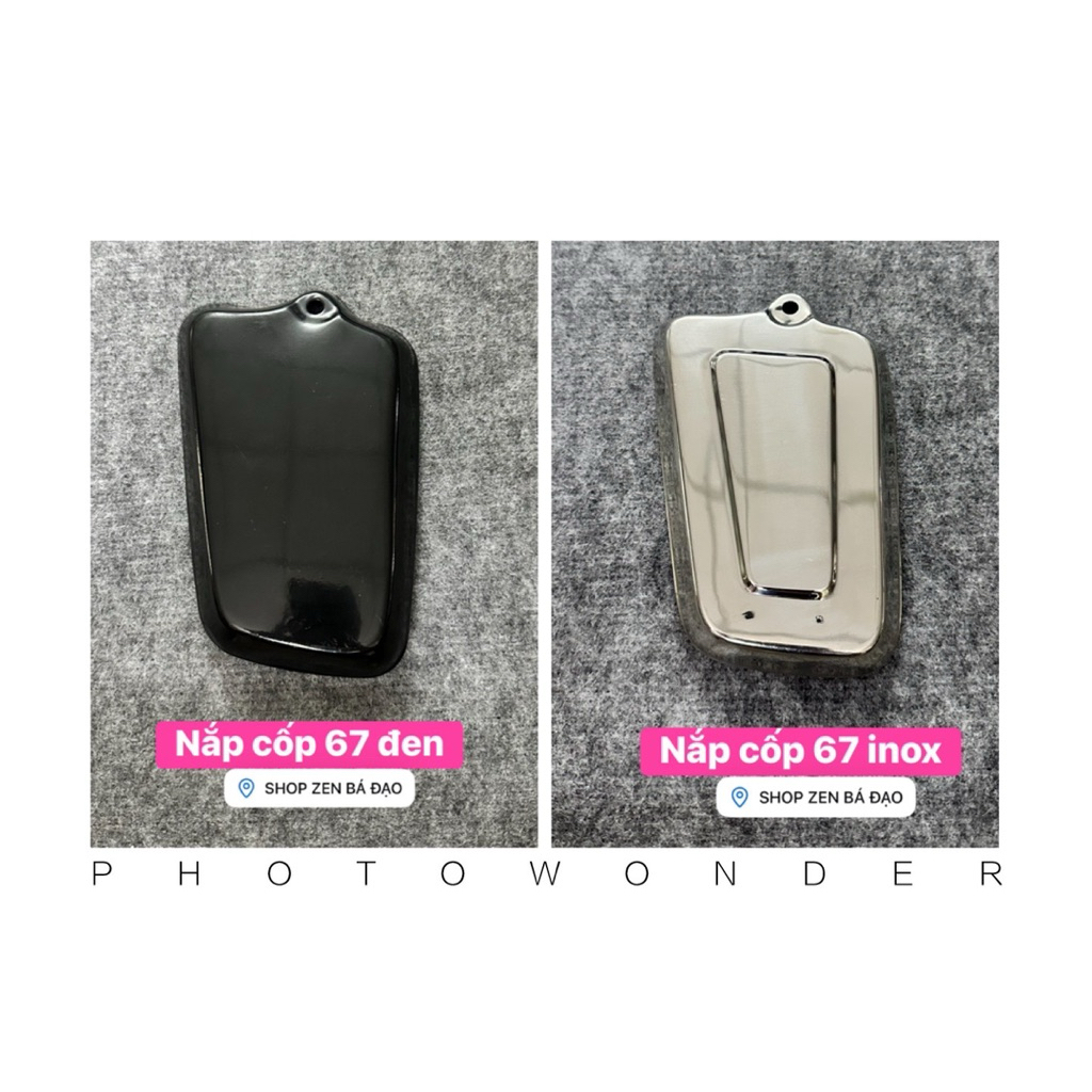 Nắp cốp 67 đen - inox