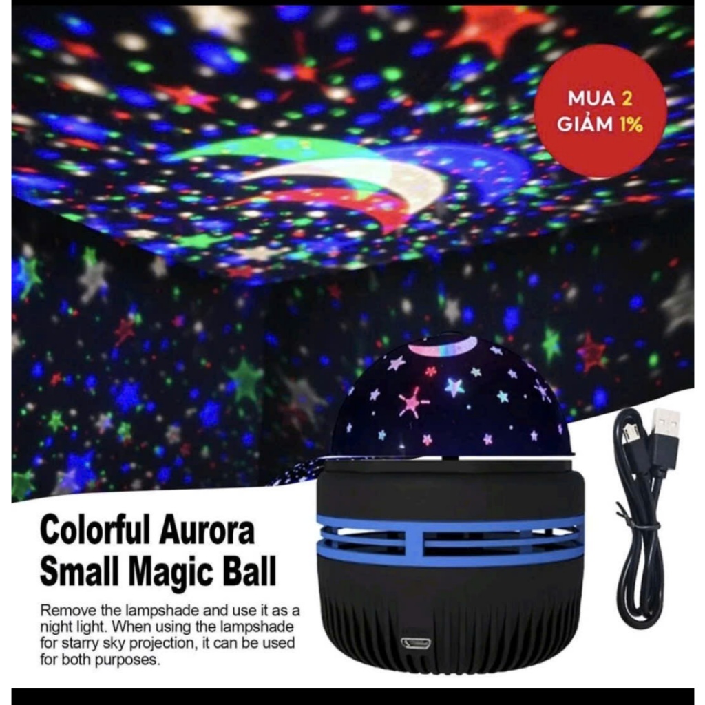 Đèn bóng LED USB Magic Quay đèn Laser DJ Máy chiếu, Đèn cực quang, Đèn dự tiệc, decor phòng