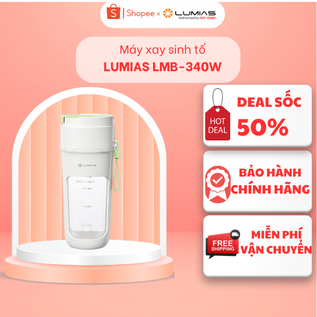 Máy xay sinh tố mini Lumias LMB-340W - 55W, dung tích xay tối đa 340ml