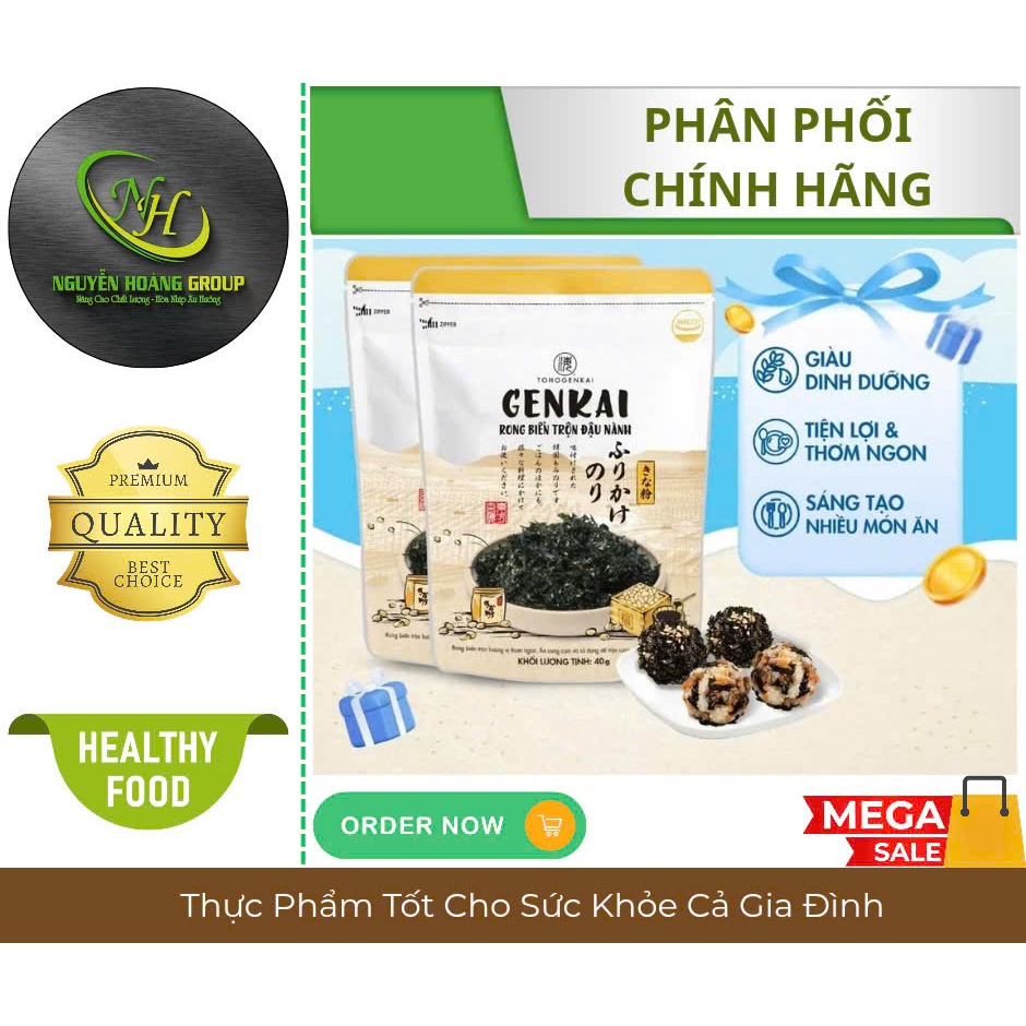 GENKAI - Rong Biển Trộn Cơm Vị Đậu Nành 40g