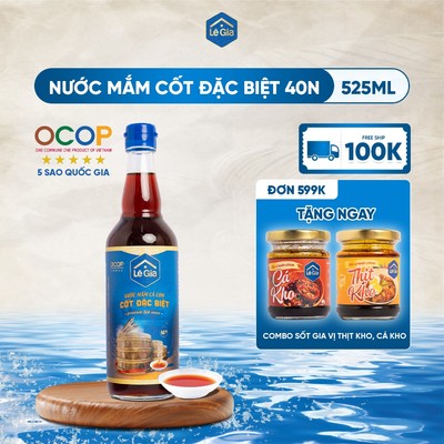 [Ocop 5 sao] Nước mắm truyền thống Lê Gia Cốt đặc biệt 525 ml