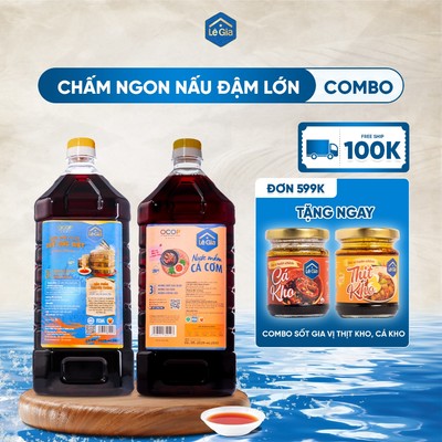 Chấm ngon - nấu đậm ( Combo nước mắm cốt đặc biệt 2L + cá cơm 2L)