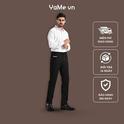 Quần Jean Nam ColorLock™ Giữ Đen Sâu Lâu Bạc Tek Black Jean 004 Dáng Ôm Vừa F2 024509 |YaMe|
