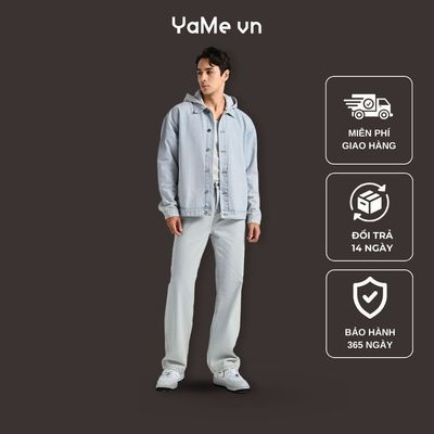 Áo Khoác Jean Nam Phối Mũ Trùm Đầu DurableTex™ Vải Dày Dặn Mặc Bền The Original 039 Dáng Vừa Vặn F3 24664 |YaMe|