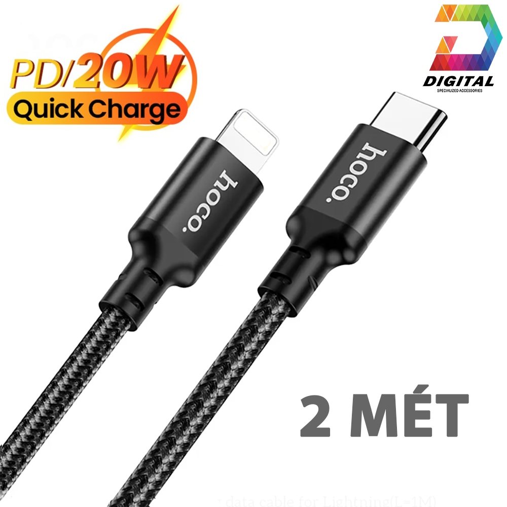 Cáp Sạc Nhanh Type C to Light PD 20W Hoco X14 Dài 2 Mét