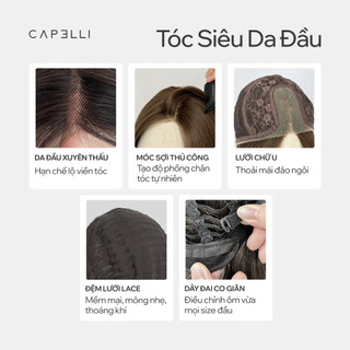 Tóc Giả Nguyên Đầu Siêu Da Lưới Lace CAPELLI Cúp Layer Mái Bay Julia Premium Wig