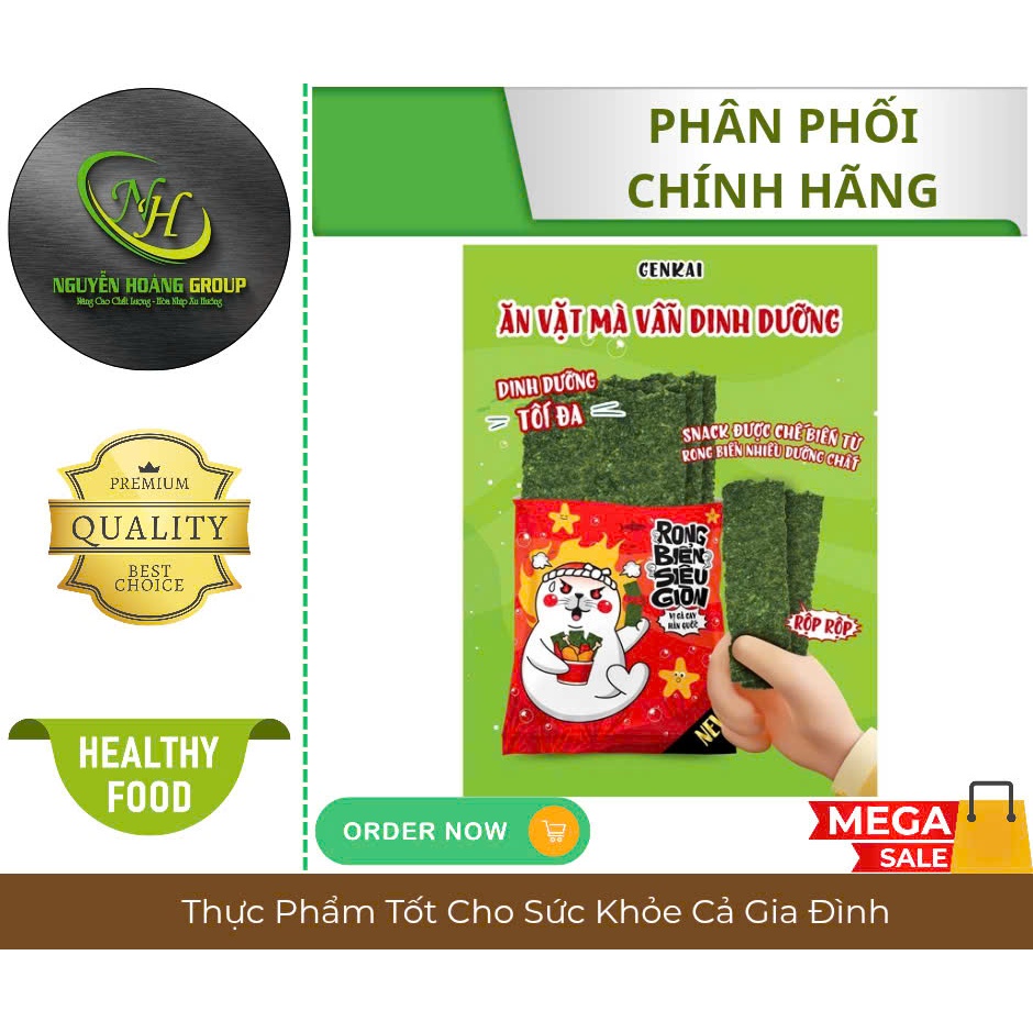 GENKAI - Rong Biển Siêu Giòn Vị Gà Cay Hàn Quốc Genkai Thổi Phồng 14g