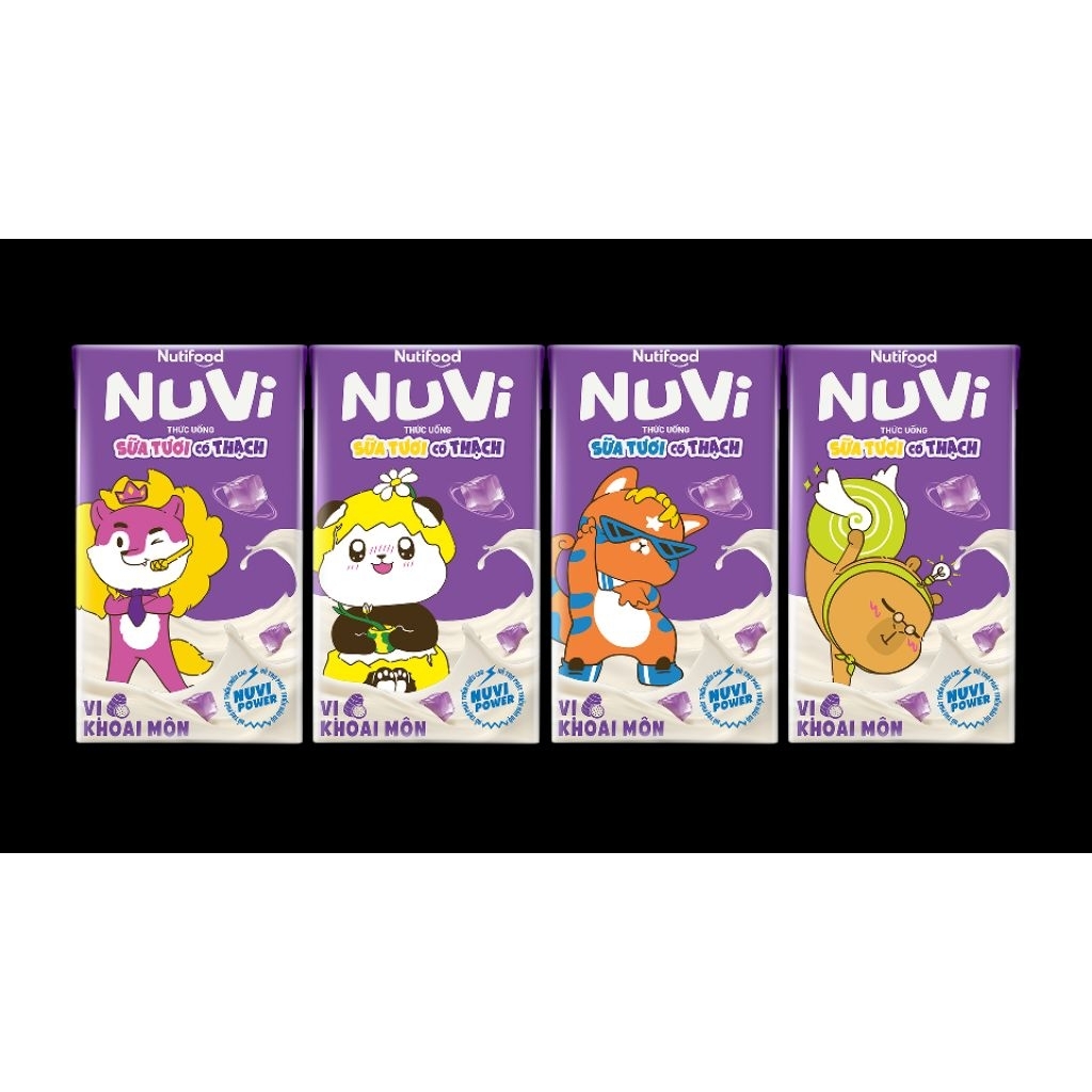 170ml - Combo 2 lốc sữa tươi nuvi vị khoai môn có thạch 170ml
