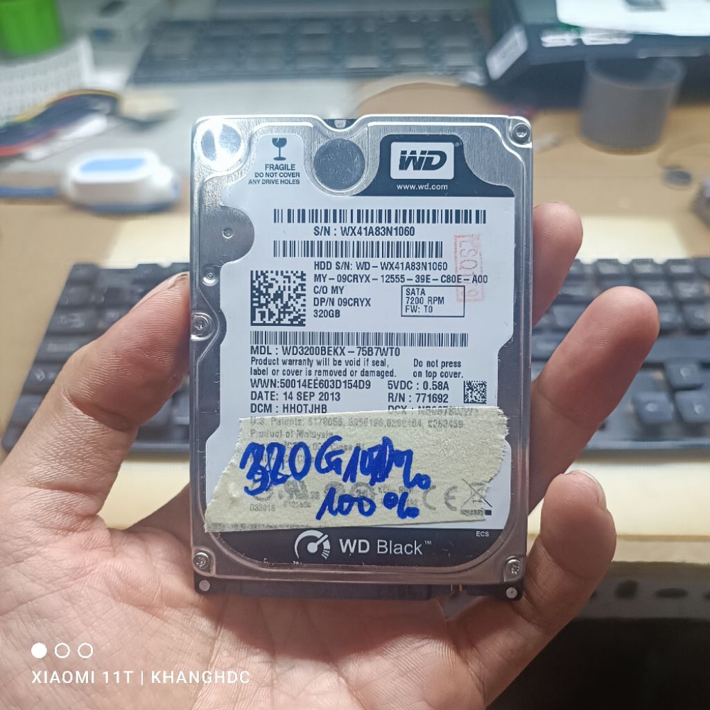 Ổ CỨNG LAPTOP 320GB HDD 2.5 INCH HIỆU WD [BLACK] HEALTH 100%