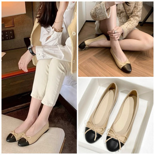  Giày Đế Bằng Bale Bệt Nơ Mũi Tròn Đính Nơ Giày lười nữ Phong Cách Ballet Da Mềm G206 Lytishoes 