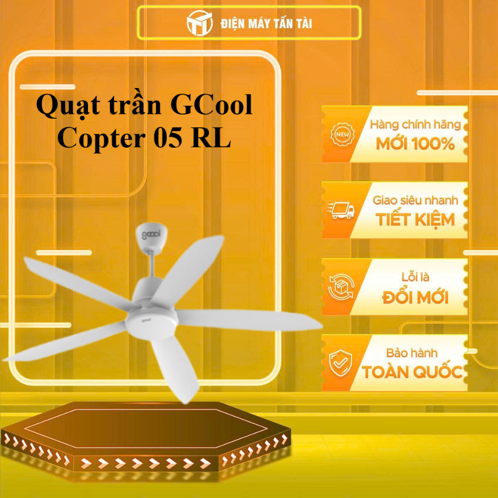 VN011402508/VN011402510 - Quạt trần GCool Copter 05 RL - GIAO TOÀN QUỐC