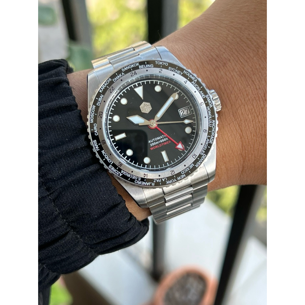 Đồng hồ Sanmartin GMT world time siêu đẹp cho nam